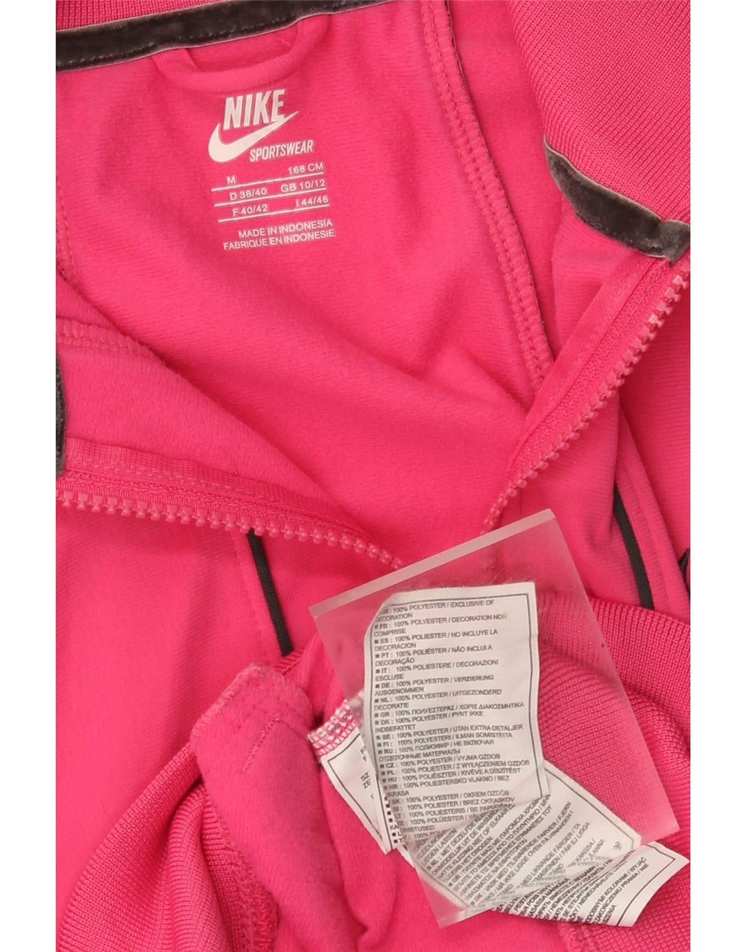 Giacca da tuta da donna Nike UK 10/12 Poliestere rosa medio