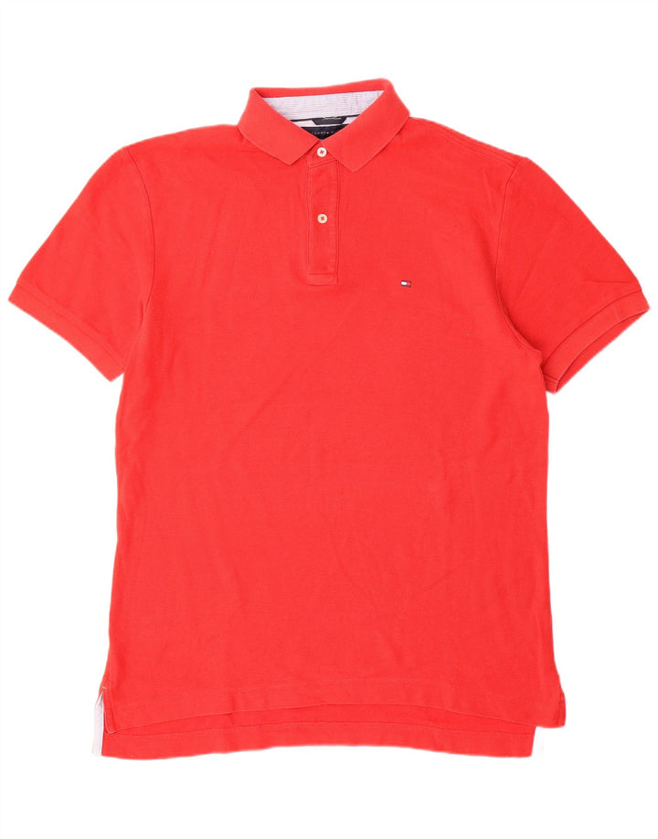 TOMMY HILFIGER Polo da uomo in cotone rosso medio