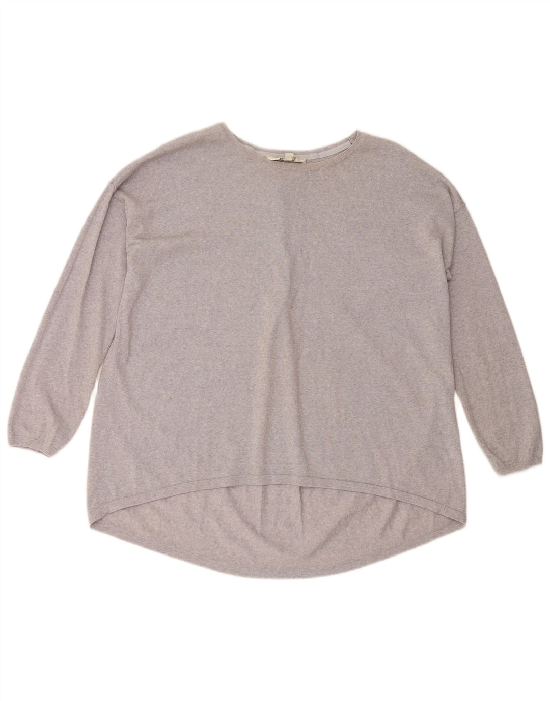 MONSOON Maglione da donna con scollo a barca vestibilità ampia UK 14 Lana viola medio