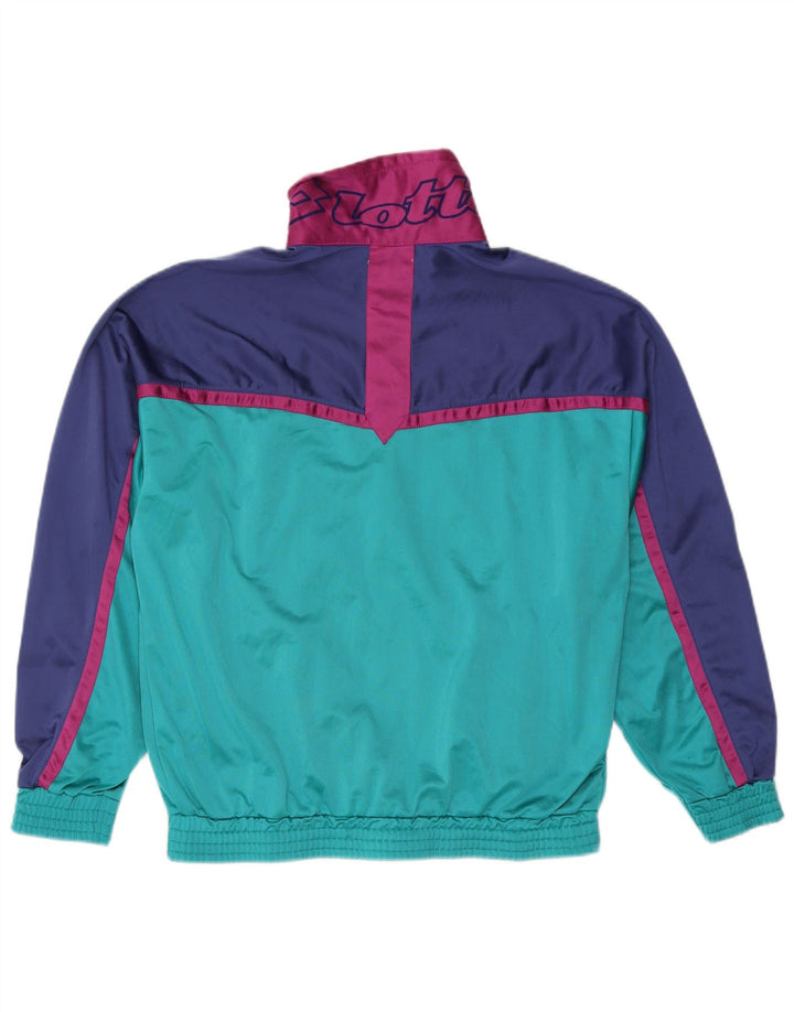 LOTTO Giacca da tuta grafica da uomo, grande, in poliestere color block blu