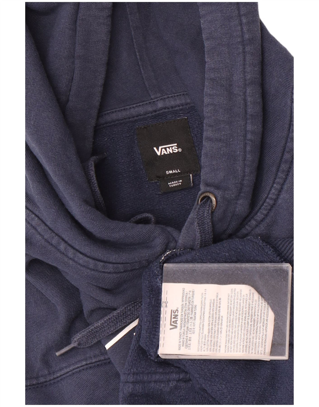 Felpa con cappuccio grafica da uomo Vans Small in cotone blu navy