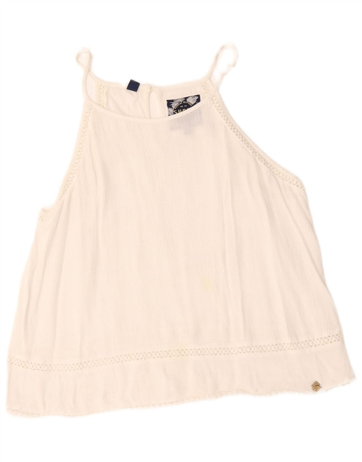 Camicetta oversize senza maniche da donna Superdry UK 10 Small Bianca