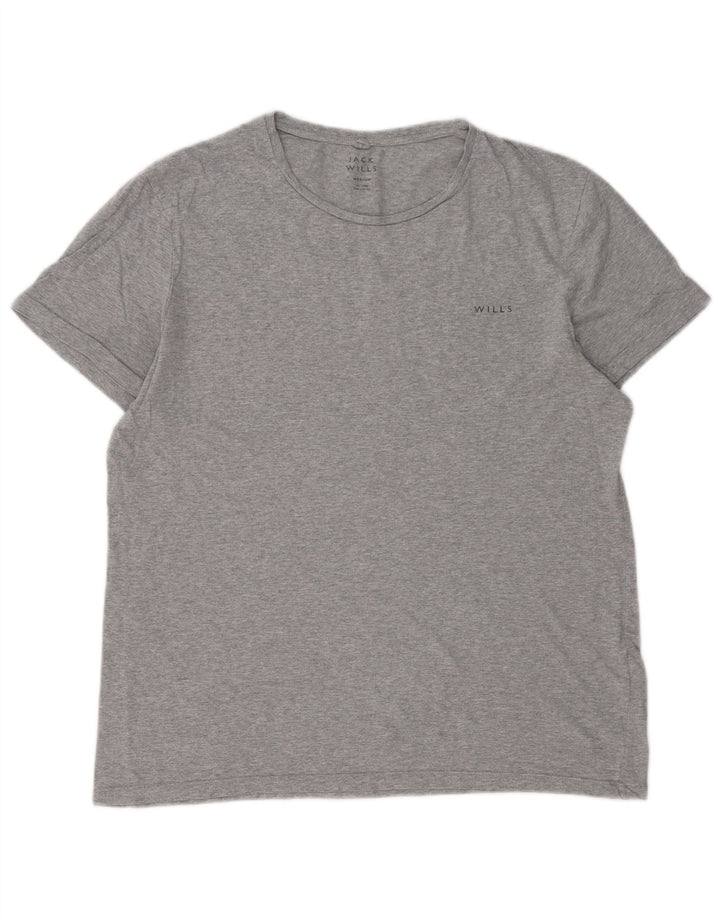 T-shirt da uomo Jack Wills Top in cotone screziato grigio medio