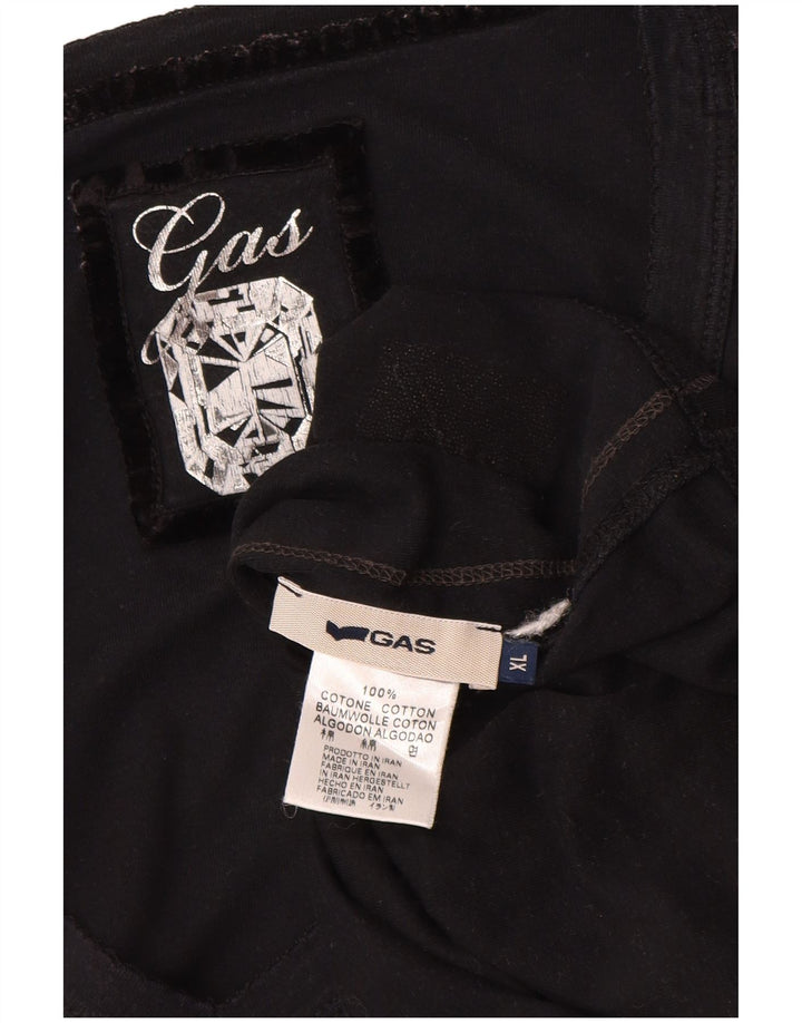 Top da donna GAS manica lunga UK 18 XL cotone nero