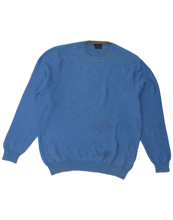 Maglione maglione girocollo da uomo Massimo Dutti XL in cotone blu