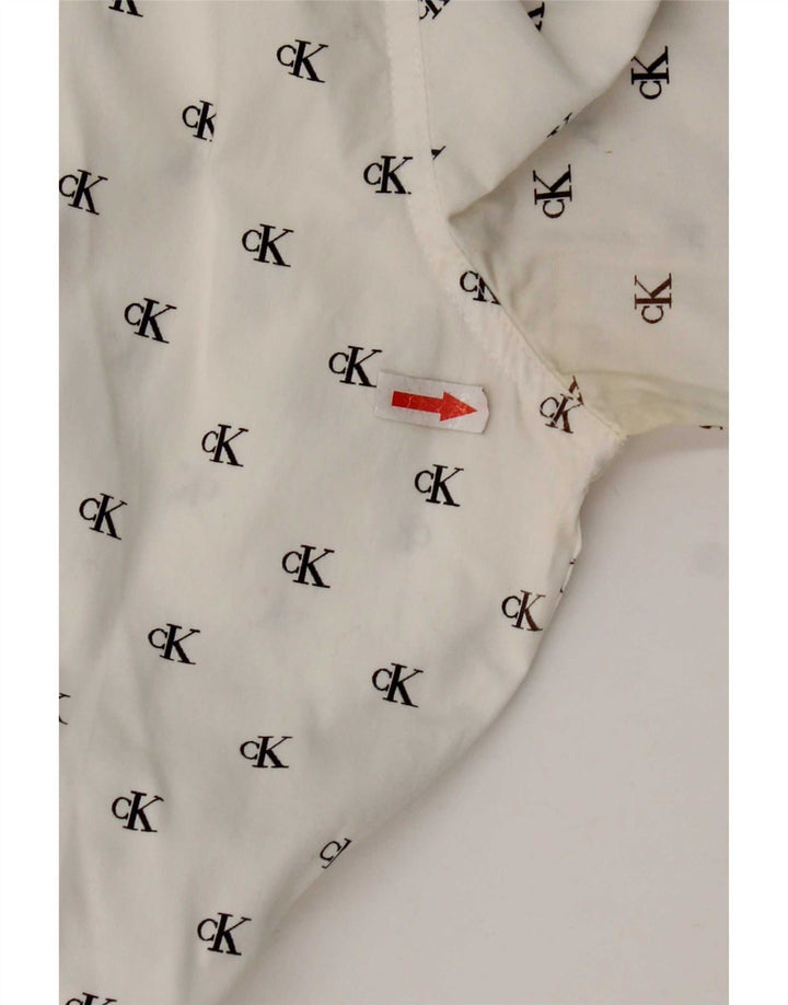 Camicia slim fit grafica da uomo Calvin Klein Jeans in cotone bianco medio