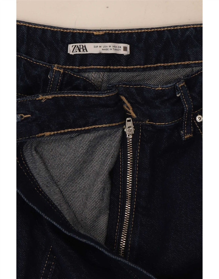 Pantaloncini di jeans da donna Zara medi W28 cotone blu navy