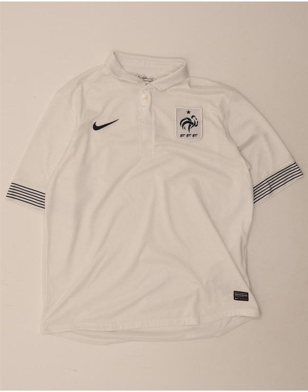 Polo grafica da uomo Nike National Rugby France XL a righe bianche