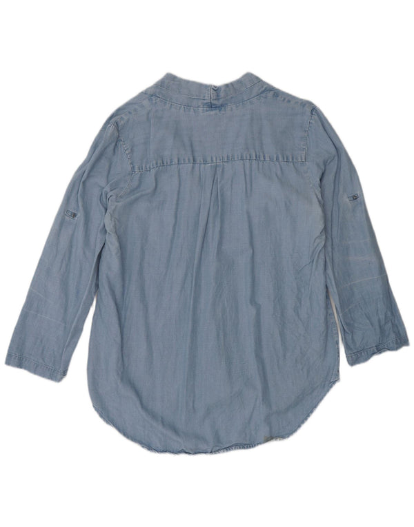 MOSSIMO Camicetta a maniche lunghe da donna UK 16 Large Lyocell blu