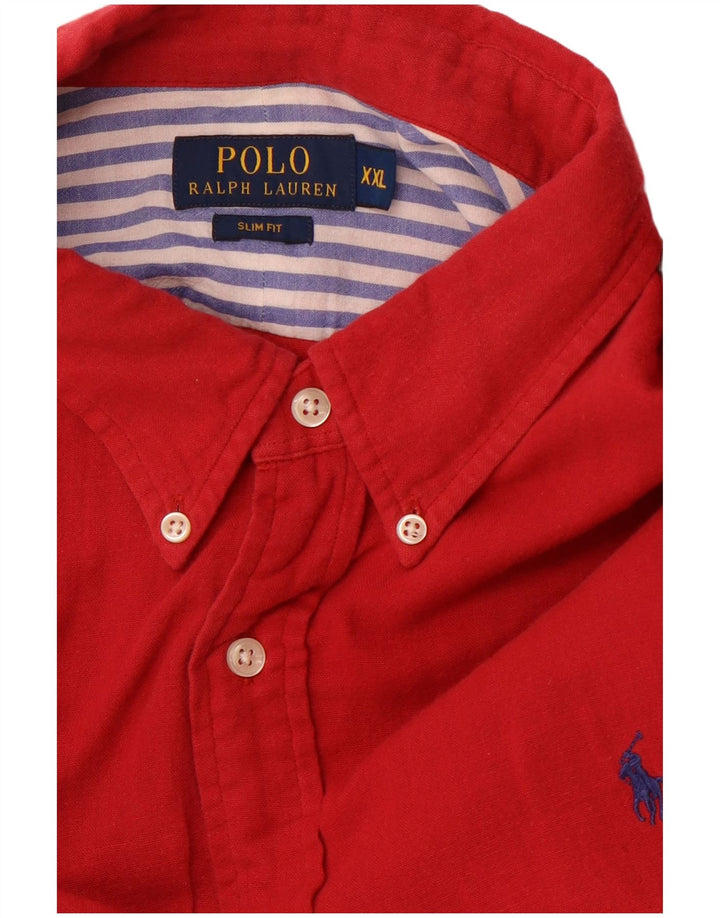 RALPH LAUREN Camicia slim fit da uomo 2XL Rossa