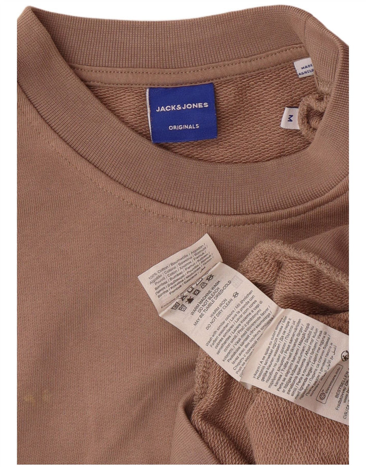 JACK & JONES Felpa con grafica da uomo Maglione in cotone beige medio