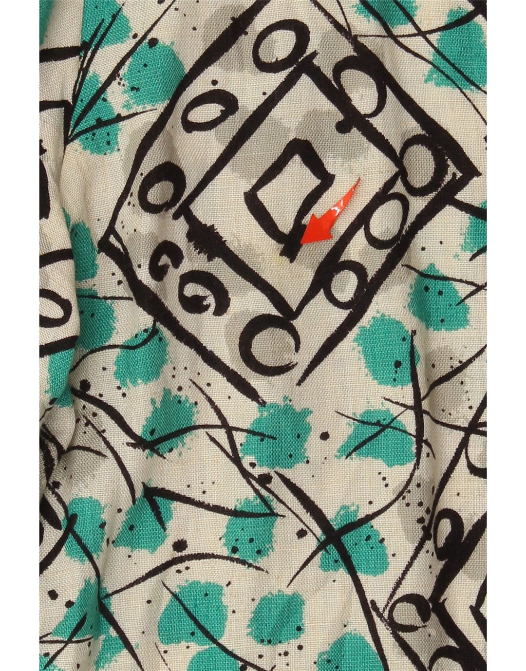 Camicetta corta da donna vintage UK 12 media multicolore geometrica