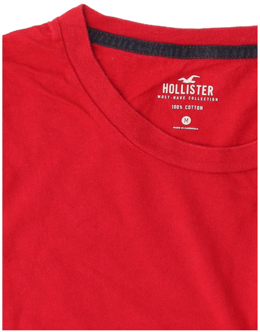 T-shirt Hollister da uomo in cotone rosso medio