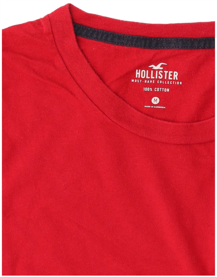 T-shirt Hollister da uomo in cotone rosso medio