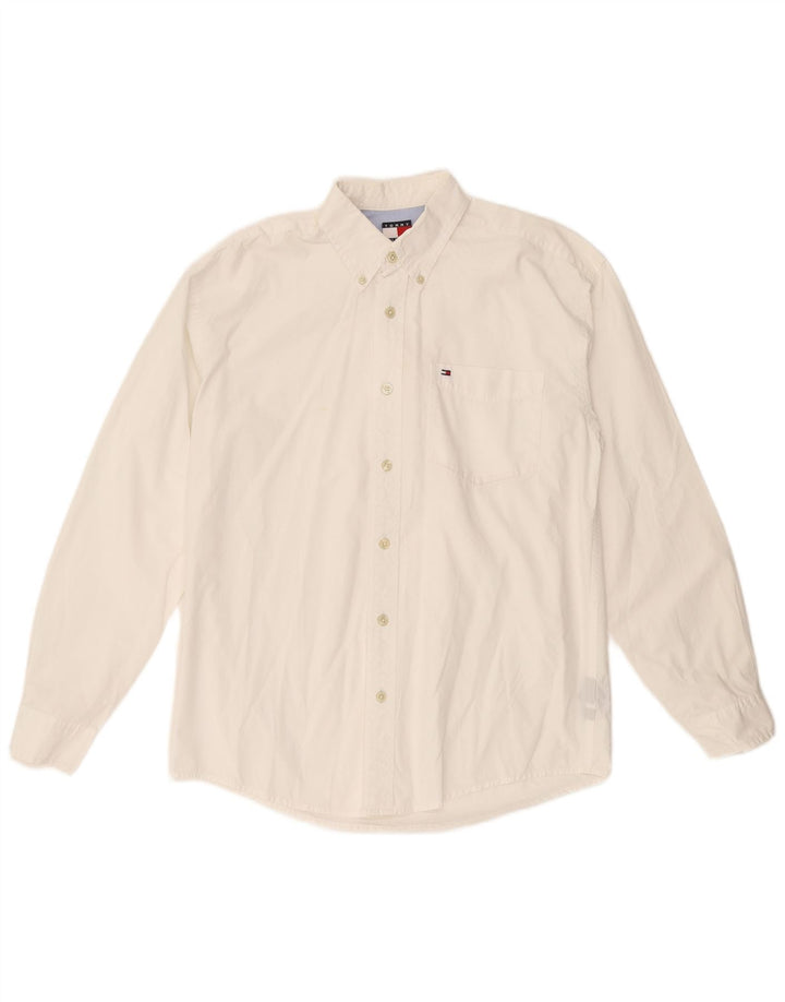 TOMMY HILFIGER Camicia Bambino 13-14 Anni Large Cotone Bianco