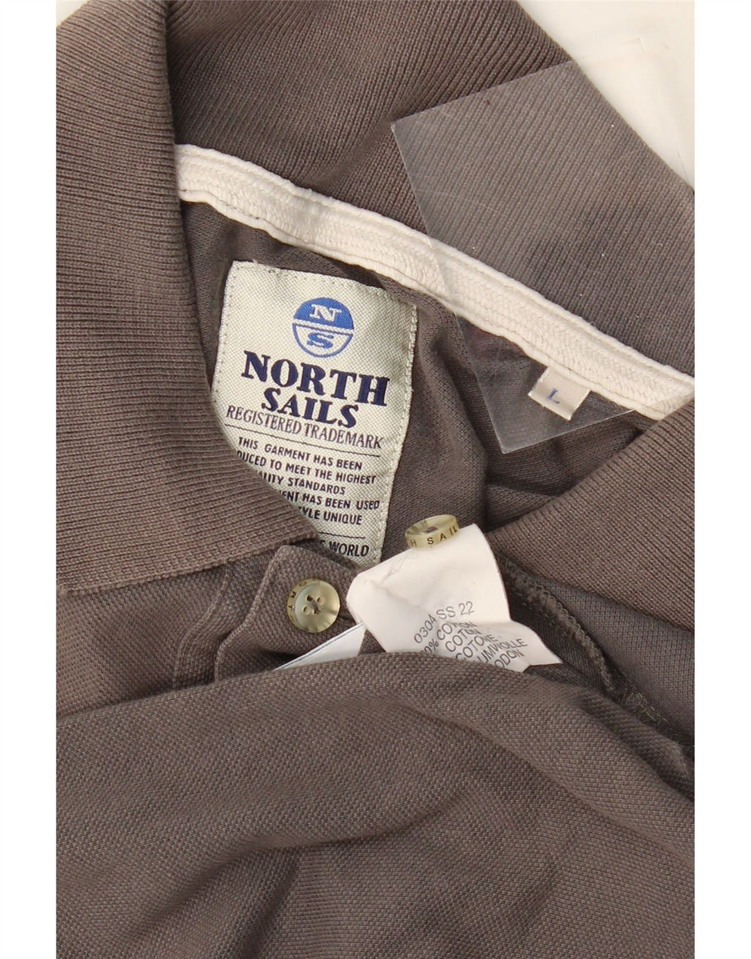 Polo grafica da uomo NORTH SAILS grande in cotone grigio