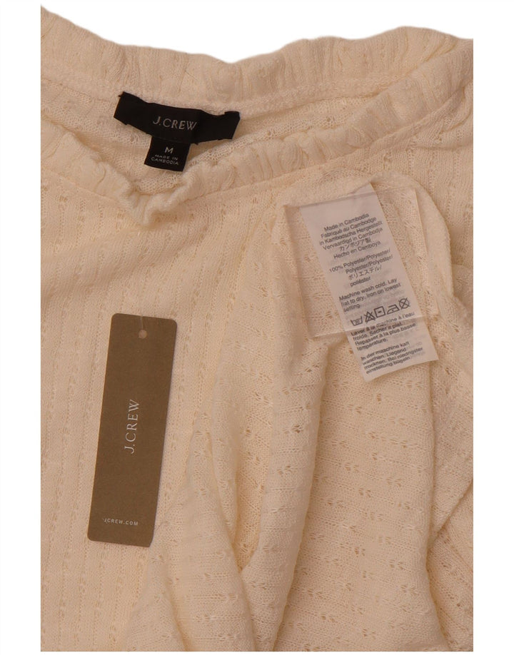 J. CREW Camicetta lavorata a maglia da donna Top UK 14 Poliestere bianco sporco medio
