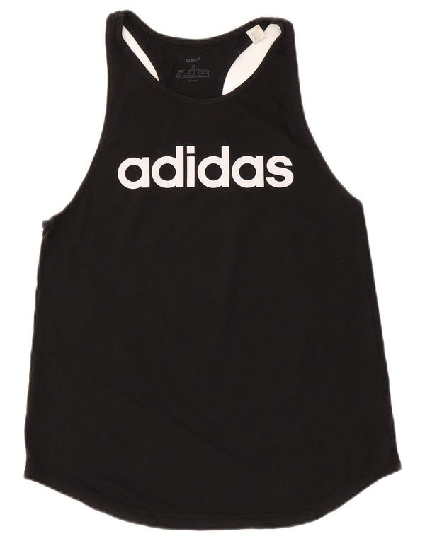 Canotta grafica da donna ADIDAS UK 12/14 cotone nero medio