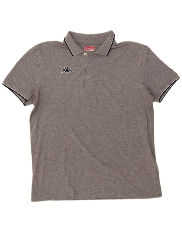 Polo da uomo KAPPA 2XL cotone chiazzato grigio