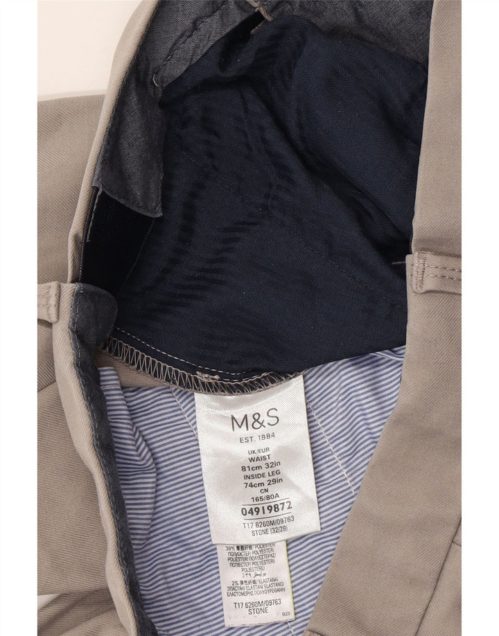 Pantaloni da abito dritti da uomo Marks & Spencer W32 L28 cotone grigio