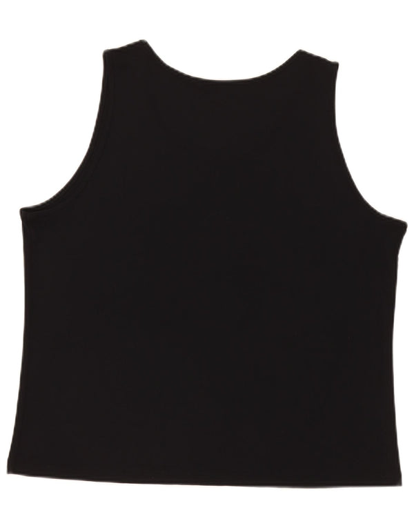 CARLA FERRONI Womens Lady Jane Sleeveless Blouse Top UK 20 2XL Black