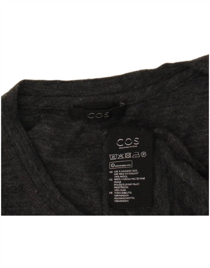 Maglione maglione girocollo da donna Cos UK 14 grande lana grigia