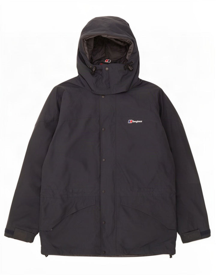 Giacca antipioggia da uomo con cappuccio Berghaus UK 40 grande poliestere blu navy