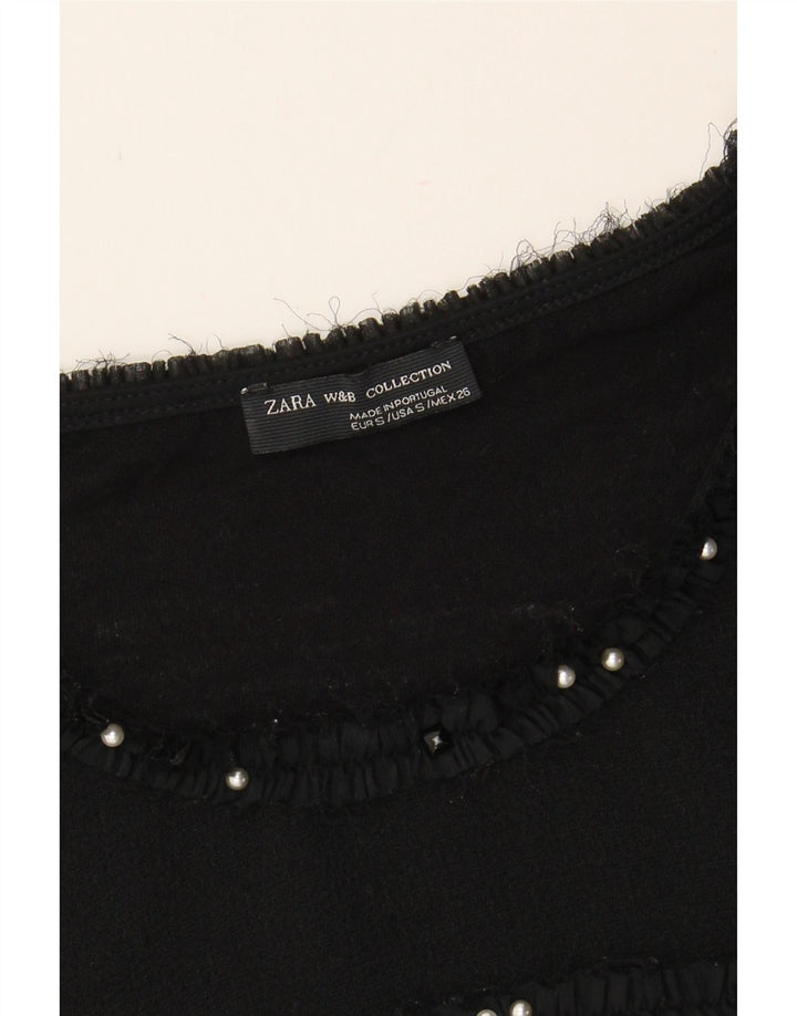 ZARA Womens Blouse Top UK 8 Small Black Vintage Zara and Second-Hand Zara from Messina Hembry 