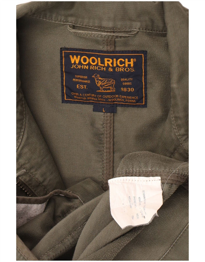 Giacca militare da uomo Woolrich UK 40 Large in cotone kaki