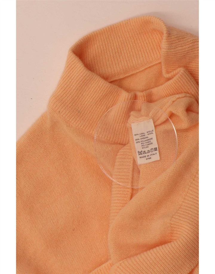 Maglione vintage da donna con collo dolcevita IT 44 Lana arancione medio
