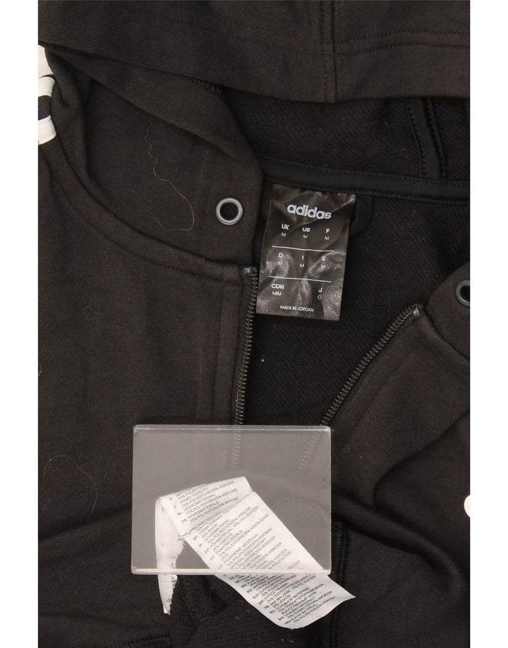 Maglione con cappuccio e zip Adidas Climalite da uomo in poliestere nero medio