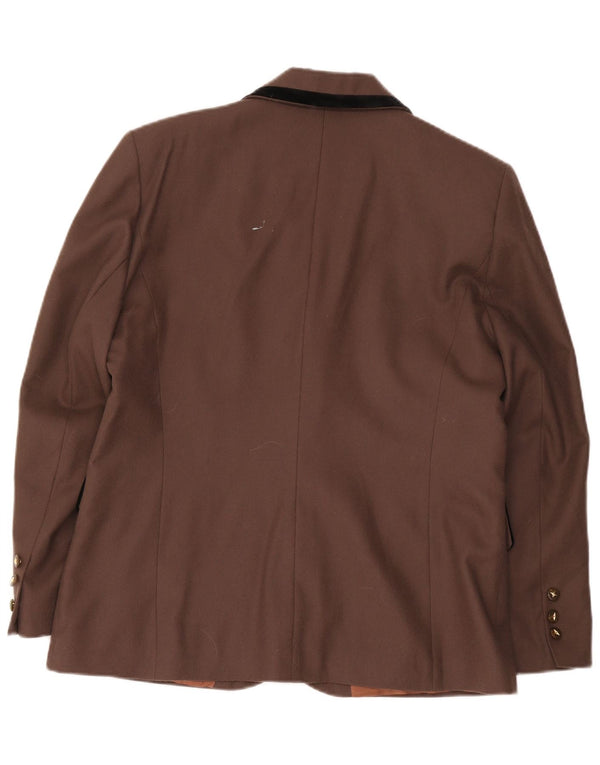 Giacca blazer da donna a 2 bottoni Dorene UK 18 XL marrone lana vergine
