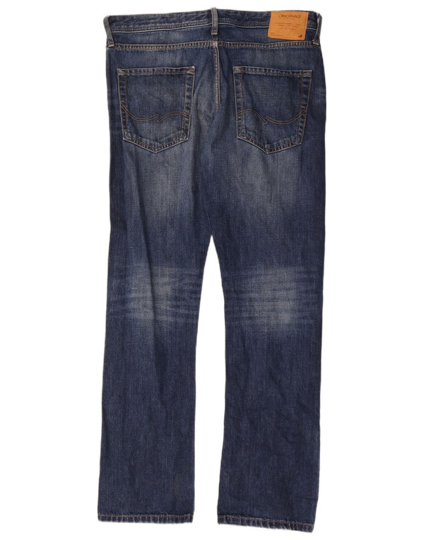 Jack & Jones Mens Clark Regular Fit Straight Jeans W34 L34 Blue Cotton
