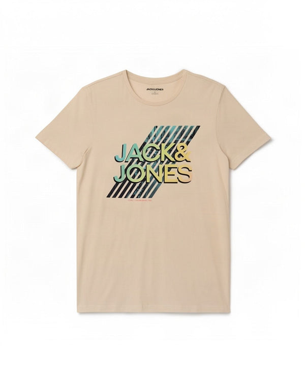 T-shirt grafica da uomo Jack & Jones Top in cotone bianco medio