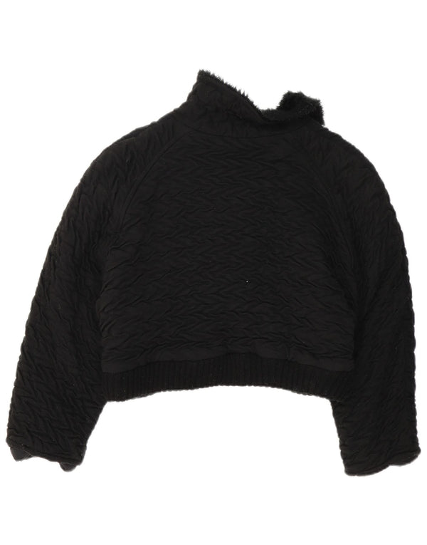 Giacca Bolero vintage da donna UK 14 color block medio nero