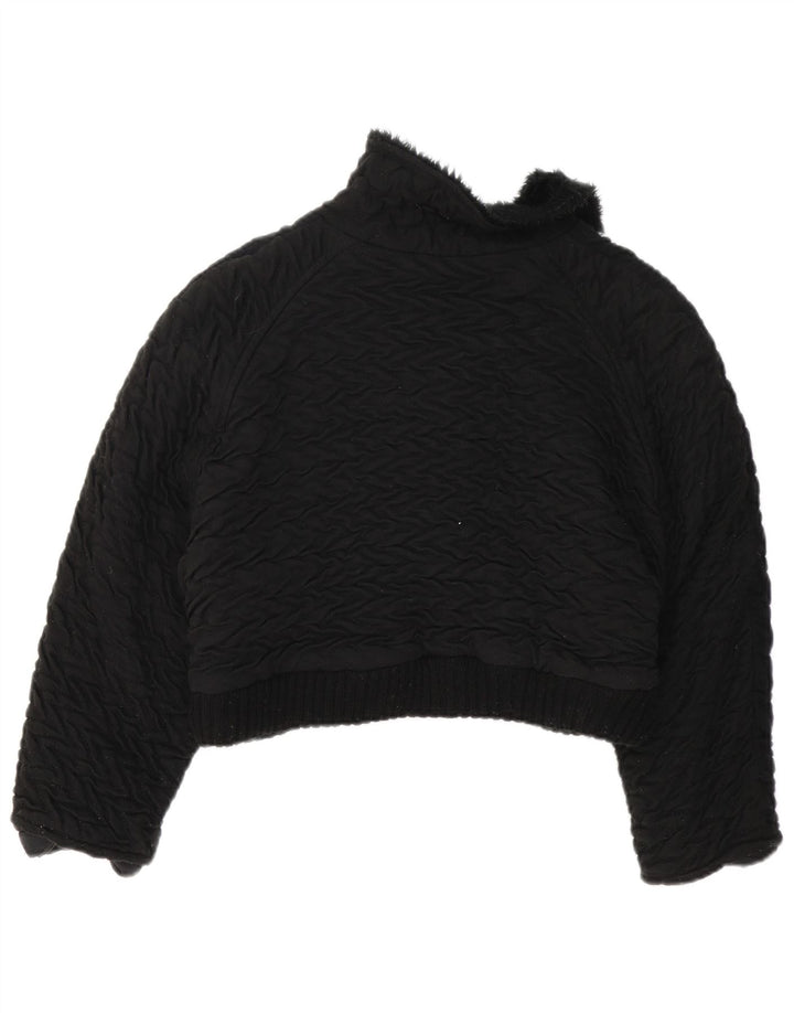 Giacca Bolero vintage da donna UK 14 color block medio nero