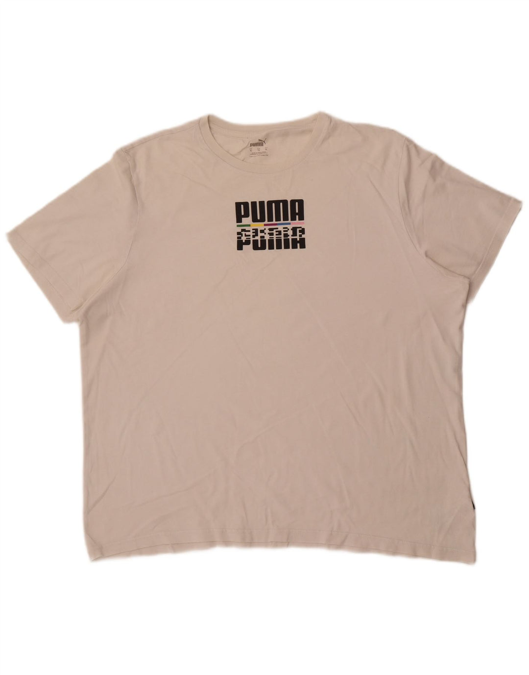 T-shirt grafica da uomo Puma Top XL in cotone bianco