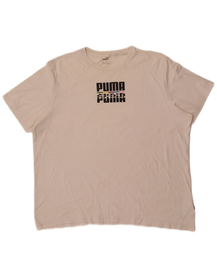 T-shirt grafica da uomo Puma Top XL in cotone bianco