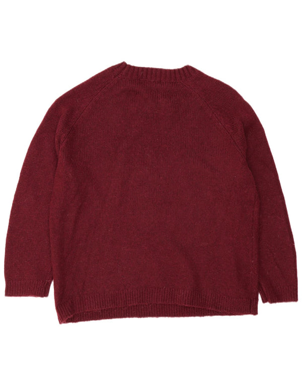 Maglione maglione girocollo da uomo Marks & Spencer grande acrilico bordeaux