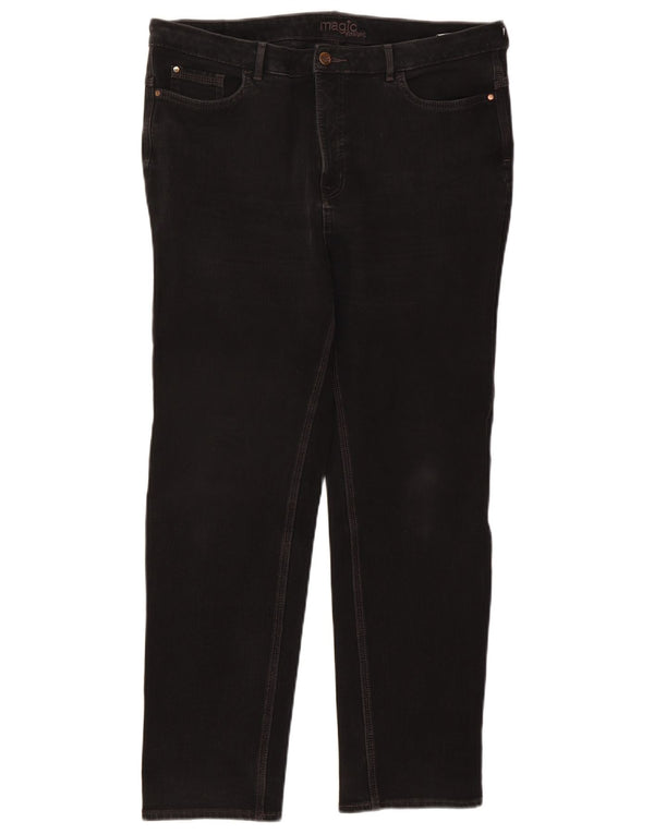Jeans dritti Magic da donna Marks & Spencer UK 18 XL W36 L28 Cotone nero