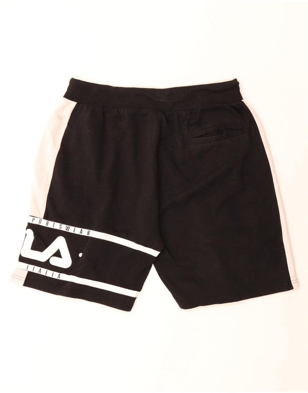 Pantaloncini sportivi grafici da uomo Fila 2XL cotone color block nero