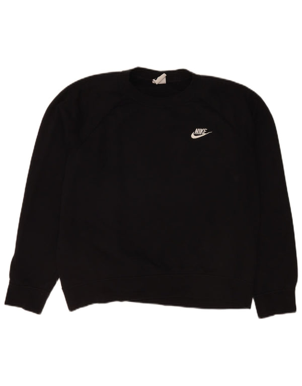 Felpa Nike da donna vestibilità ampia maglione UK 14 cotone medio nero