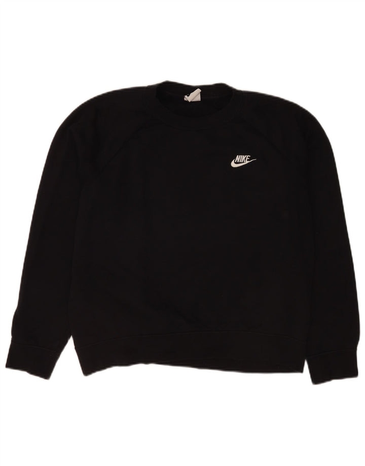 Felpa Nike da donna vestibilità ampia maglione UK 14 cotone medio nero