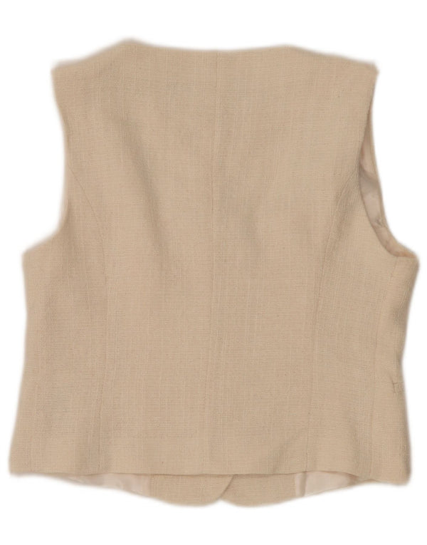 Gilet Zara da donna UK 12 in cotone beige medio