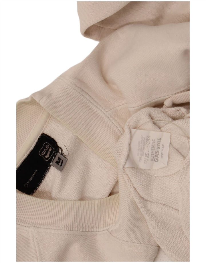 Felpa grafica da uomo Gas, maglione, cotone bianco sporco medio