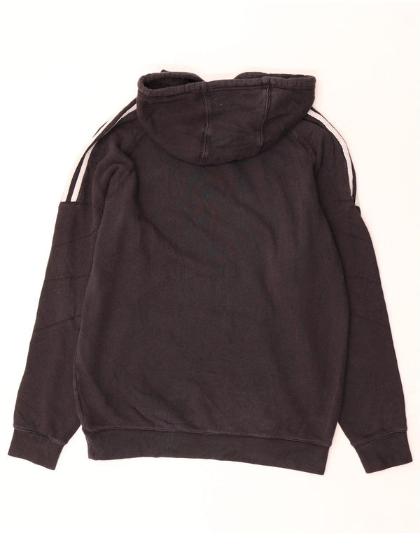 Felpa con cappuccio grafica da uomo Adidas, cotone medio nero
