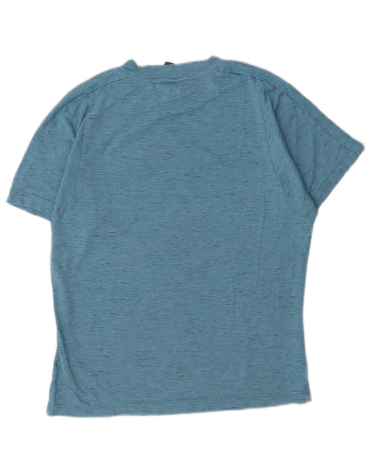 T-shirt grafica da donna Adidas Top UK 12/14 Poliestere screziato blu medio