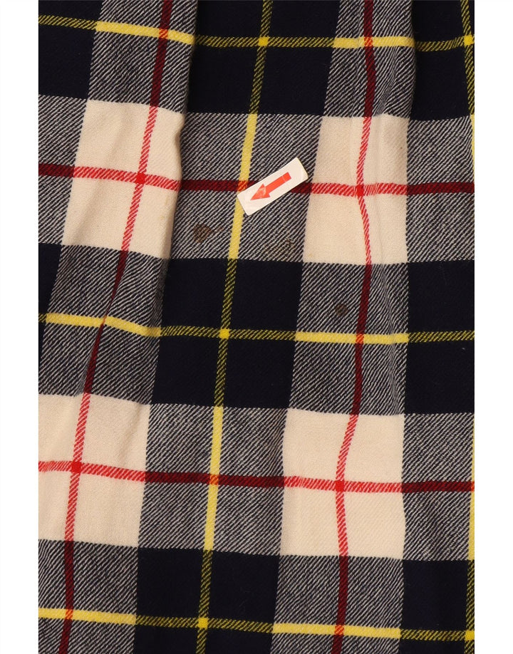 Gonna a pieghe da donna Kuhn IT 44 media W30 lana a quadri blu navy