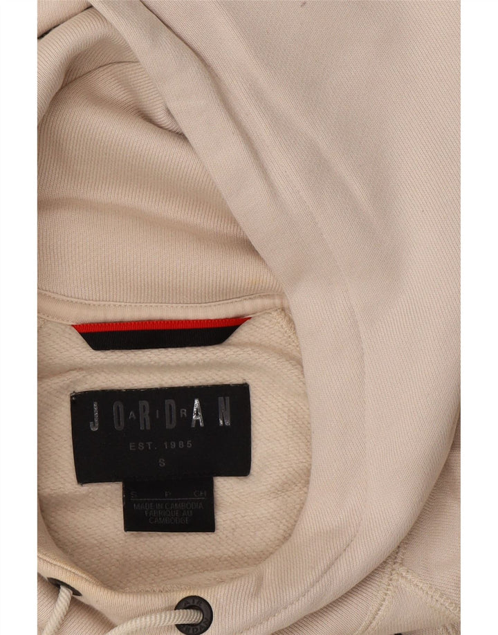 JORDAN Mens Hoodie Jumper Small Off White Cotton Vintage Jordan and Second-Hand Jordan from Messina Hembry 