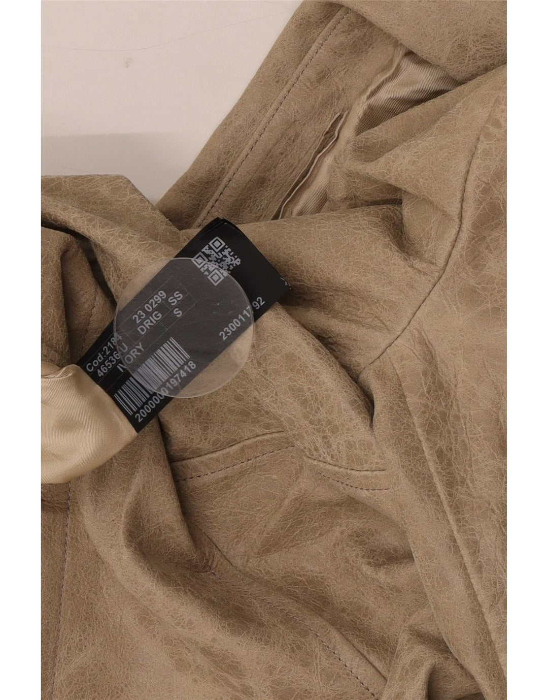 Giacca da motociclista in pelle da uomo vintage UK 36 Piccola pelle beige
